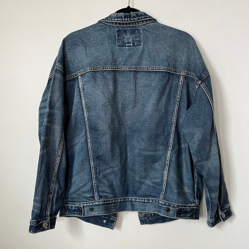 American Eagle Mens Distressed Denim Jacket Mens Small Casual Streetwear - Picture 6 of 14